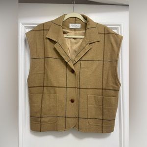 VTG Vintage 100% Wool Brown Vest size L
